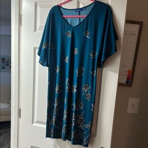Teal Floral Women's Dress